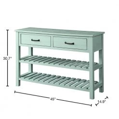 45 in. Antique Blue Standard Rectangle Wood Console Table with Drawers and Shelf by Z-joyee -Cheap Z-joyee Store antique blue z joyee console tables f fb857222263 40 1000