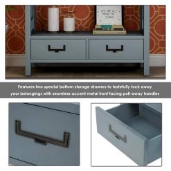 36 in. Antique Navy Standard Rectangle Wood Console Table with 2-Bottom-Drawers by Z-joyee -Cheap Z-joyee Store antique navy z joyee console tables f fb857222102 44 1000