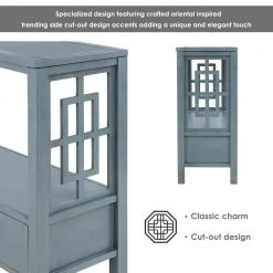 36 in. Antique Navy Standard Rectangle Wood Console Table with 2-Bottom-Drawers by Z-joyee -Cheap Z-joyee Store antique navy z joyee console tables f fb857222102 4f 1000