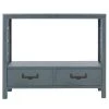 36 in. Antique Navy Standard Rectangle Wood Console Table with 2-Bottom-Drawers by Z-joyee