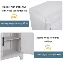 40 in. Antique White Standard Rectangle Wood Console Table with 2-Shelves by Z-joyee -Cheap Z-joyee Store antique white z joyee console tables f fb857220054 44 1000