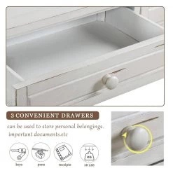 64 in. Antique White Standard Rectangle Wood Console Table with Drawers and Shelf by Z-joyee 12 64 in. Antique White Standard Rectangle Wood Console Table with Drawers and Shelf by Z-joyee -Cheap Z-joyee Store antique white z joyee console tables f fb857220160 4f 1000