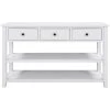 Retro 50 in. Antique White Standard Rectangle Wood Console Table with 3 Drawers by Z-joyee