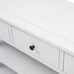 Retro 50 in. Antique White Standard Rectangle Wood Console Table with 3 Drawers by Z-joyee -Cheap Z-joyee Store antique white z joyee console tables ly wf199598aak fa 1000