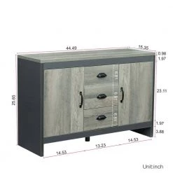 Barnwood Side Cabinet for Dining Room, Kitchen, Double Doors with Drawers by Z-joyee 12 Barnwood Side Cabinet for Dining Room, Kitchen, Double Doors with Drawers by Z-joyee -Cheap Z-joyee Store barnwood z joyee sideboards buffet tables p q202200085 44 1000
