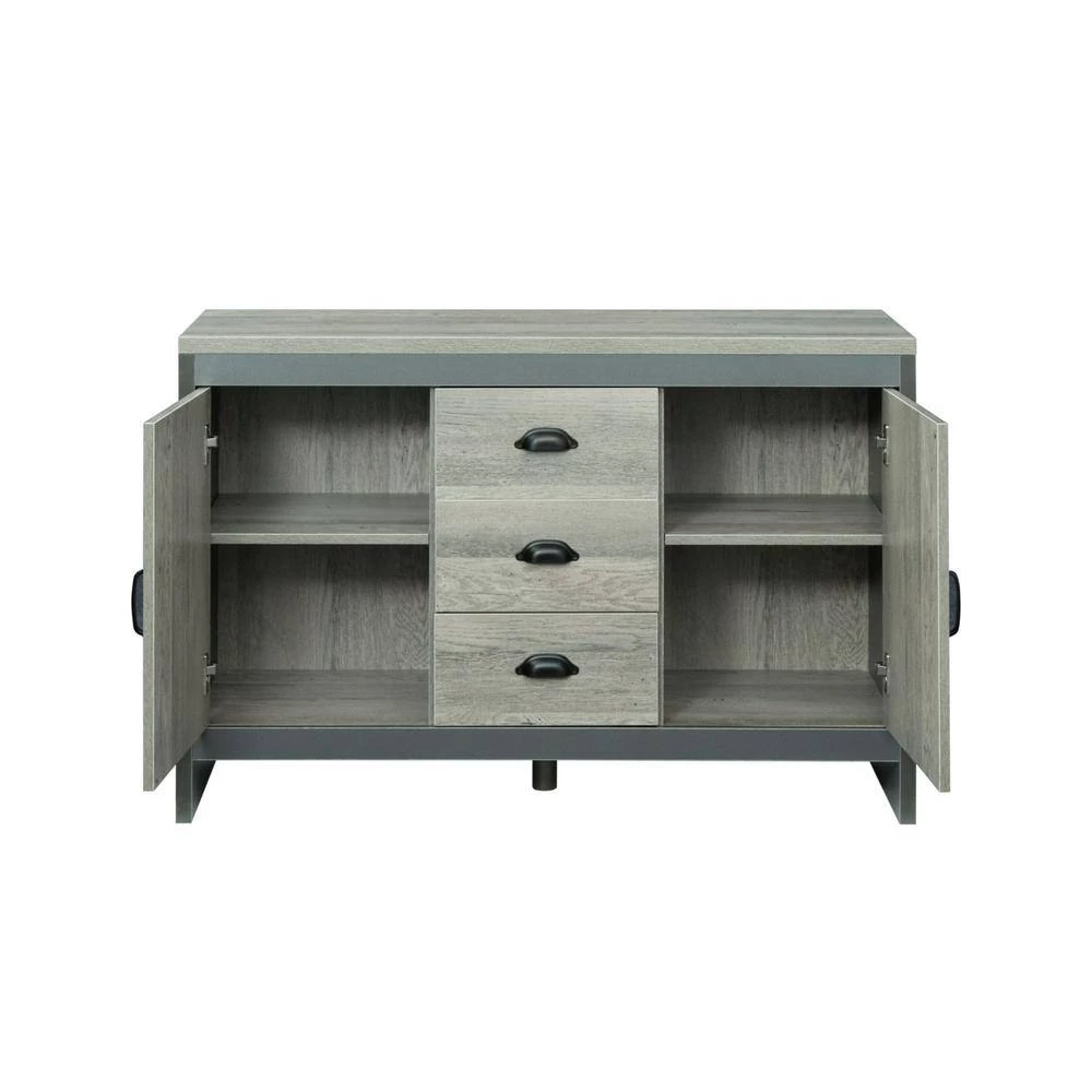 Barnwood Side Cabinet for Dining Room, Kitchen, Double Doors with Drawers by Z-joyee 4 Barnwood Side Cabinet for Dining Room, Kitchen, Double Doors with Drawers by Z-joyee - Image 4