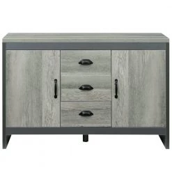 Barnwood Side Cabinet for Dining Room, Kitchen, Double Doors with Drawers by Z-joyee