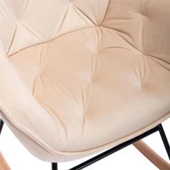 Beige Velvet Rocking Chair Arm Chair by Z-joyee -Cheap Z-joyee Store beige z joyee accent chairs f fb857222379 44 1000