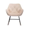 Beige Velvet Rocking Chair Arm Chair by Z-joyee