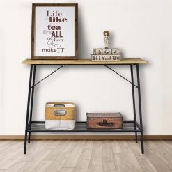 39.5 in. Beige Particle Board Rectangle Metal Frame Console Table with Storage Shelf by Z-joyee 17 39.5 in. Beige Particle Board Rectangle Metal Frame Console Table with Storage Shelf by Z-joyee -Cheap Z-joyee Store beige z joyee console tables f fb857220672 31 1000