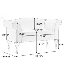 53 in. Beige Linen 2 Seats Mid Century Loveseats by Z-joyee -Cheap Z-joyee Store beige z joyee loveseats p q202200293 fa 1000