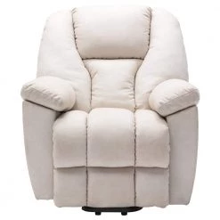 33.9 in. Beige Polyester Power Lift Chair Massage Chair Recliner Chair for Living Room by Z-joyee