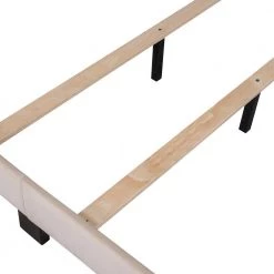 Velvet Upholstered Beige Queen Size Platform Bed with Headboard by Z-joyee -Cheap Z-joyee Store beige z joyee platform beds f fb857218242 1f 1000