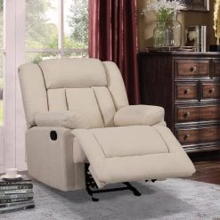 Beige Fabric Recliner Chair Adjustable Home Theater Single Recliner by Z-joyee -Cheap Z-joyee Store beige z joyee recliners p y202200029 31 1000