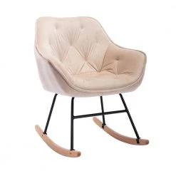 Beige Living Room Comfortable Rocking Chair Accent Chair by Z-joyee 10 Beige Living Room Comfortable Rocking Chair Accent Chair by Z-joyee -Cheap Z-joyee Store beige z joyee rockers gliders ottomans p q202200007 4f 1000