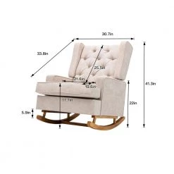 Beige Polyester Comfortable Rocking Chair Accent Chair for Living Room Set of 1 by Z-joyee -Cheap Z-joyee Store beige z joyee rockers gliders ottomans p q202200251 44 1000