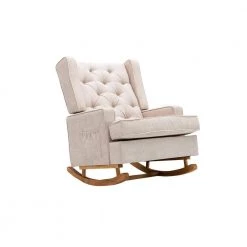 Beige Polyester Comfortable Rocking Chair Accent Chair for Living Room Set of 1 by Z-joyee -Cheap Z-joyee Store beige z joyee rockers gliders ottomans p q202200251 c3 1000