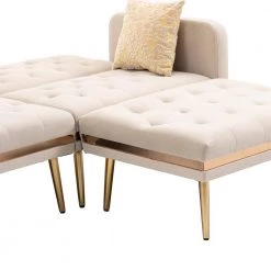 106.30 in. W 4-piece Velvet L-Shape Sectional Sofa in Beige by Z-joyee 15 106.30 in. W 4-piece Velvet L-Shape Sectional Sofa in Beige by Z-joyee -Cheap Z-joyee Store beige z joyee sectional sofas ly w395sec bei 1f 1000