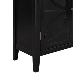 32 in. W Black Accent Wooden Storage Cabinet with Decorative transparent Door by Z-joyee -Cheap Z-joyee Store black z joyee accent cabinets ly wf284793aab 76 1000