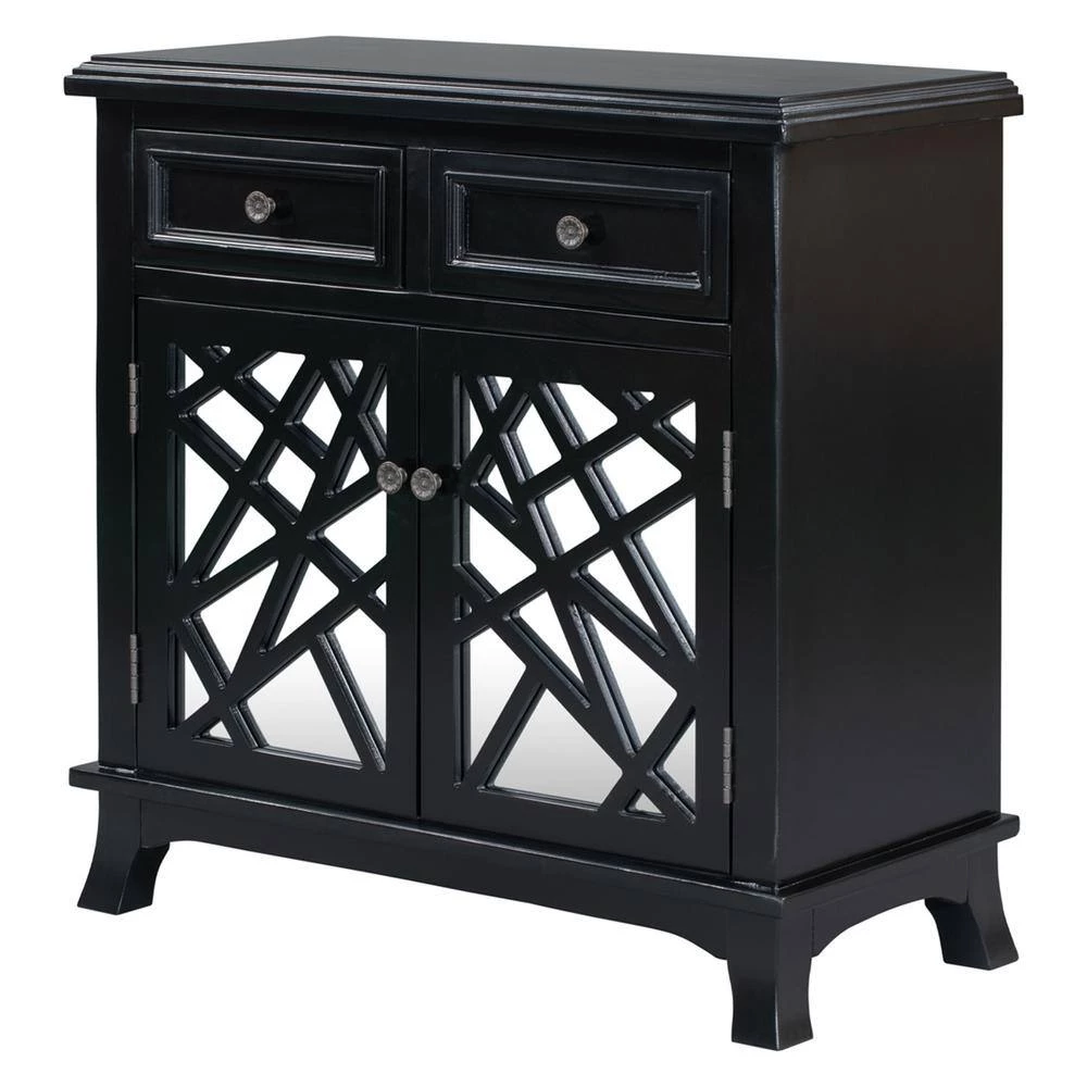 30.3 in. W Black Wood Storage Cabinet with 2 Drawers by Z-joyee 7 30.3 in. W Black Wood Storage Cabinet with 2 Drawers by Z-joyee - Image 7