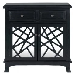 30.3 in. W Black Wood Storage Cabinet with 2 Drawers by Z-joyee