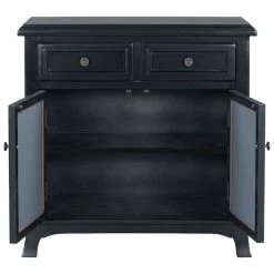 30.3 in. W Black Wood Storage Cabinet with 2 Drawers by Z-joyee 14 30.3 in. W Black Wood Storage Cabinet with 2 Drawers by Z-joyee -Cheap Z-joyee Store black z joyee accent cabinets ly wf290827aab 77 1000