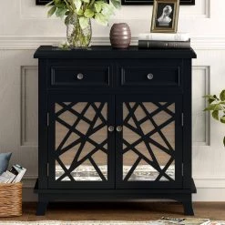 30.3 in. W Black Wood Storage Cabinet with 2 Drawers by Z-joyee 15 30.3 in. W Black Wood Storage Cabinet with 2 Drawers by Z-joyee -Cheap Z-joyee Store black z joyee accent cabinets ly wf290827aab c3 1000