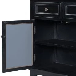 30.3 in. W Black Wood Storage Cabinet with 2 Drawers by Z-joyee 19 30.3 in. W Black Wood Storage Cabinet with 2 Drawers by Z-joyee -Cheap Z-joyee Store black z joyee accent cabinets ly wf290827aab fa 1000
