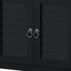 Wood Black Storage Cabinet with 2 Drawers, 2 Cabinets and 1 Shelf by Z-joyee -Cheap Z-joyee Store black z joyee accent cabinets lyac260aab 1f 1000