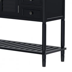 Wood Black Storage Cabinet with 2 Drawers, 2 Cabinets and 1 Shelf by Z-joyee -Cheap Z-joyee Store black z joyee accent cabinets lyac260aab fa 1000