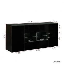 63 in. Black TV Cabinet with Double Doors and Drawers by Z-joyee 10 63 in. Black TV Cabinet with Double Doors and Drawers by Z-joyee -Cheap Z-joyee Store black z joyee accent cabinets p q202200082 1f 1000