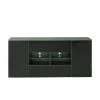 63 in. Black TV Cabinet with Double Doors and Drawers by Z-joyee