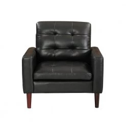 Black Modern Air Leather and PVC Chair and Ottoman for Living Room Hotel by Z-joyee -Cheap Z-joyee Store black z joyee accent chairs p q202200028 4f 1000