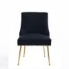 Black Velvet Side Chair Dining Chair Comfortable Chair Mid Century Modern Mid-Back Chair Side Chair (Set of 2) by Z-joyee