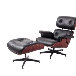 Black Faux Leather Swivel Lounge Chair and Ottoman by Z-joyee -Cheap Z-joyee Store black z joyee chaise lounges p s202200198 c3 1000