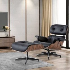 Black Faux Leather Swivel Lounge Chair and Ottoman by Z-joyee 9 Black Faux Leather Swivel Lounge Chair and Ottoman by Z-joyee -Cheap Z-joyee Store black z joyee chaise lounges p s202200203 31 1000