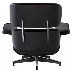 Black Faux Leather Swivel Lounge Chair and Ottoman by Z-joyee -Cheap Z-joyee Store black z joyee chaise lounges p s202200205 44 1000