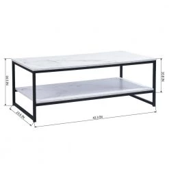 43.3 in. Black Rectangle MDF Top Coffee Table with Storage Shelf by Z-joyee -Cheap Z-joyee Store black z joyee coffee tables p q202200713 1f 1000