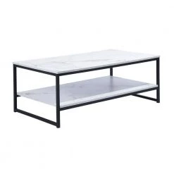 43.3 in. Black Rectangle MDF Top Coffee Table with Storage Shelf by Z-joyee -Cheap Z-joyee Store black z joyee coffee tables p q202200713 4f 1000