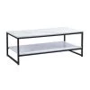 43.3 in. Black Rectangle MDF Top Coffee Table with Storage Shelf by Z-joyee