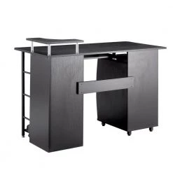 47.24 in. Rectangular Black Computer Desk with PC droller, storage shelves and file cabinet, two drawers, CPU tray by Z-joyee -Cheap Z-joyee Store black z joyee computer desks f fb857219348 1f 1000