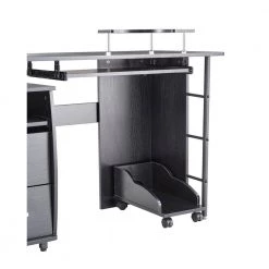 47.24 in. Rectangular Black Computer Desk with PC droller, storage shelves and file cabinet, two drawers, CPU tray by Z-joyee -Cheap Z-joyee Store black z joyee computer desks f fb857219348 44 1000