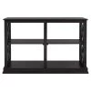 46.5 in. Black Standard Rectangle Wood Console Table with 3-Tier Open Storage Spaces by Z-joyee