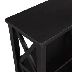 Simple 46.50 in. Black Standard Rectangle Wood Console Table with 3-Tier Open Storage Spaces by Z-joyee 20 Simple 46.50 in. Black Standard Rectangle Wood Console Table with 3-Tier Open Storage Spaces by Z-joyee -Cheap Z-joyee Store black z joyee console tables ly wf199317aab 76 1000