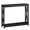 39.37 in. Black Rectangle Wood Console Table by Z-joyee