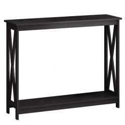 39.37 in. Black Rectangle Wood Console Table by Z-joyee