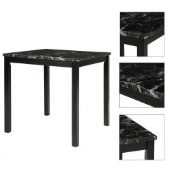 5-Piece Square Black Faux Marble Top Dining Room Set Seats 4 by Z-joyee 16 5-Piece Square Black Faux Marble Top Dining Room Set Seats 4 by Z-joyee -Cheap Z-joyee Store black z joyee dining room sets ly sh000094aab 44 1000