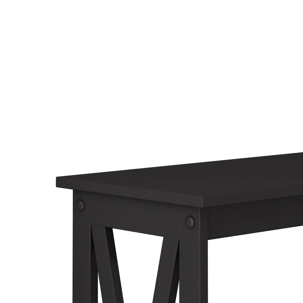 39.37 in. Black Rectangle Wood End Table by Z-joyee 5 39.37 in. Black Rectangle Wood End Table by Z-joyee - Image 5
