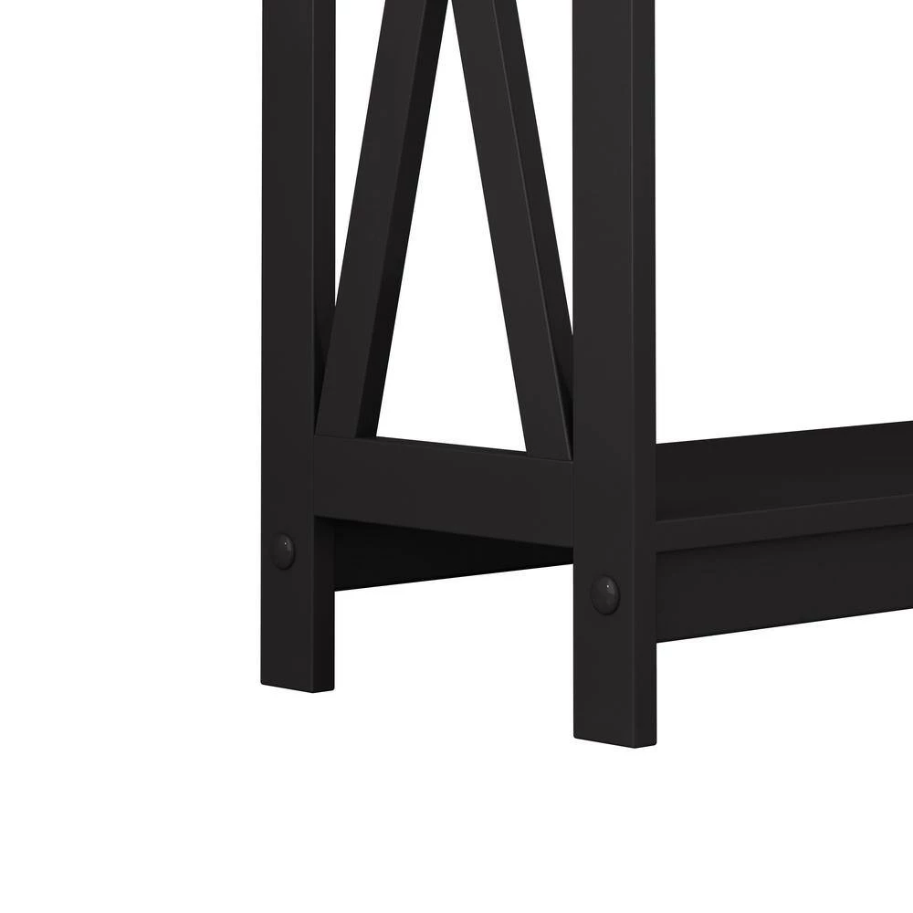 39.37 in. Black Rectangle Wood End Table by Z-joyee 4 39.37 in. Black Rectangle Wood End Table by Z-joyee - Image 4