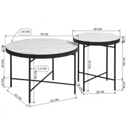 27.6 in. Black Round MDF End Table Side Table Accent Table Round Coffee Table Waterproof by Z-joyee -Cheap Z-joyee Store black z joyee end side tables p q202200689 fa 1000